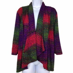 Open Front Cascading Collar Jacket Cardigan Size M